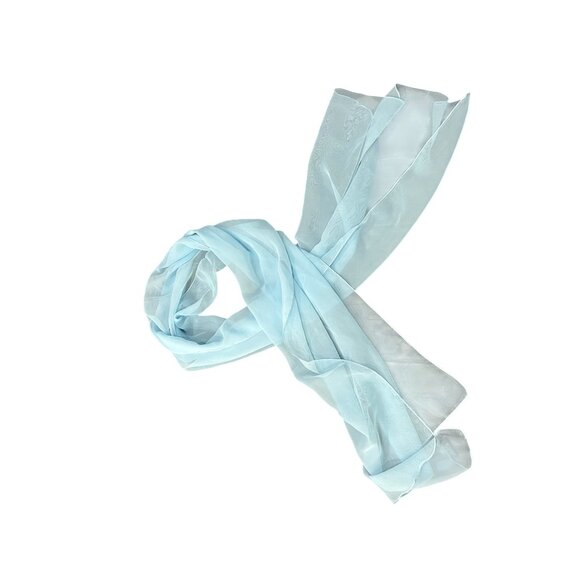 Cejon Sheer Rectangle Scarf Scarf Light Blue One Size Lightweight Wrap Shawl - Picture 1 of 9